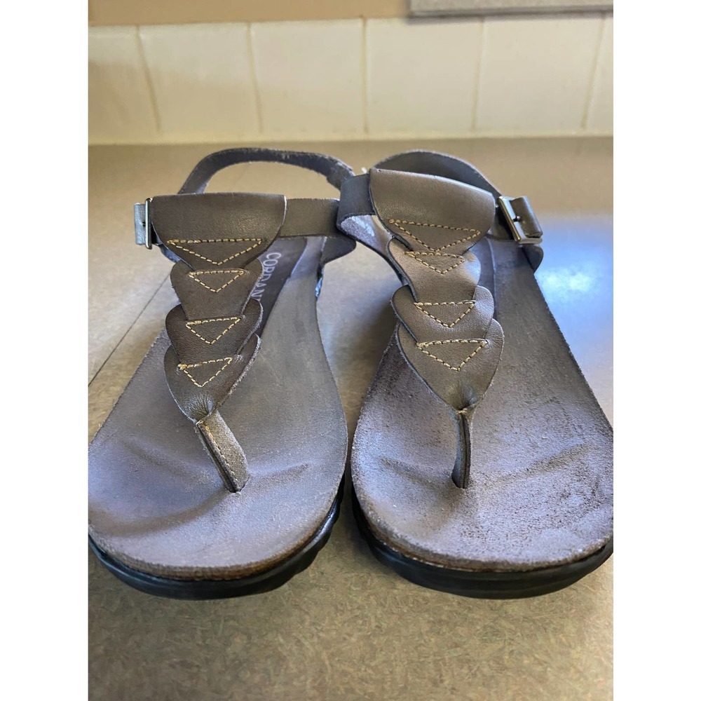 Cordani Gray Leather Coastal Grandma Comfort Minimalist Preppy Career Sa…